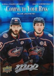 2025-26 Upper Deck MVP Coming to Your Rink Kirill Marchenko/Zach Werenski #CR-8 card
