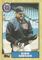 1987 Topps Base Set Kirk Gibson #765 card