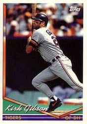 1994 Topps Base Set Kirk Gibson #228 card