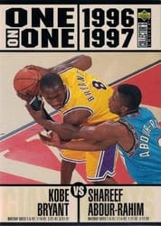 1996-97 Collector's Choice Base Set Kobe Bryant / Shareef Abdur-Rahim / Allen Iverson / Stephon Marbury / Antoine Walker / Walter McCarty / Marcus Camby / Erick Dampier #361 card