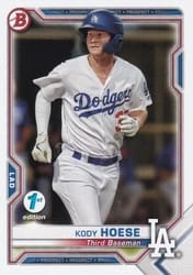 2021 Bowman 1st Edition Base Set Kody Hoese #BP-39 card