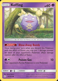 Cosmic Eclipse Koffing #76 card