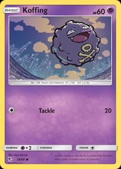 Hidden Fates Koffing #28 card