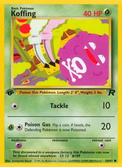 Team Rocket Koffing #58 card