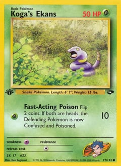 Gym Challenge Koga's Ekans #77 card