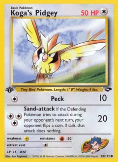 Gym Challenge Koga's Pidgey #80 card