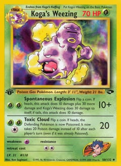 Gym Challenge Koga's Weezing #50 card