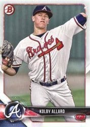 2018 Bowman Prospects Kolby Allard #BP28 card