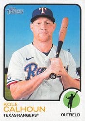 2022 Topps Heritage Base Set Kole Calhoun #602 card