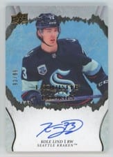 2021-22 Upper Deck Ice Exquisite Collection Rookie Signatures Kole Lind #R-KL card