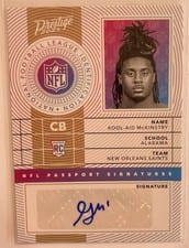 2024 Panini Prestige NFL Passport Signatures Kool-Aid McKinstry #NPS-KAM card