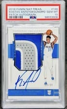 2018 Panini National Treasures Kostas Antetokounmpo Patch Autograph #146 card