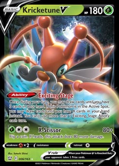 Battle Styles Kricketune V #6 card
