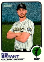 2022 Topps Heritage Chrome Kris Bryant #600 card