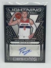 2021-22 Panini Obsidian Lightning Strike Signatures Kristaps Porzingis #LSS-KPZ card