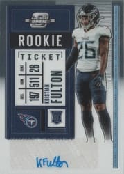 2020 Panini Contenders Optic Base Set Kristian Fulton #155 card