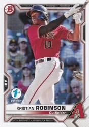 2021 Bowman 1st Edition Base Set Kristian Robinson #BP-136 card