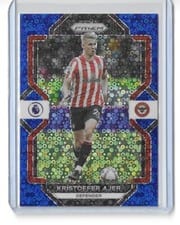 2022 Panini Prizm Premier League Kristoffer Ajer Red Mosaic #37 card