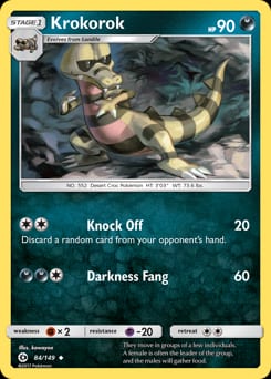 Sun & Moon Krokorok #84 card