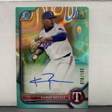 2022 Bowman Draft 1st Edition Chrome Autographs Kumar Rocker #CDA-KR card