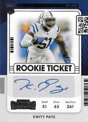 2021 Panini Contenders Base Set Kwity Paye #152 card