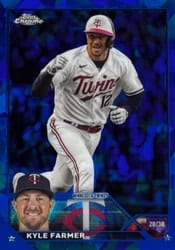 2023 Topps Chrome Update Sapphire Edition Base Set Kyle Farmer #USCS57 card