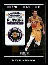 2019 Panini Contenders Kyle Kuzma Playoff Ticket #65 card