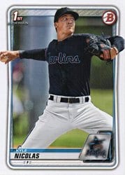2020 Bowman Draft Base Set Kyle Nicolas #BD-64 card