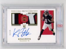 2021 Panini Encased Rookie Dual Swatch Signatures Kyle Pitts #RCA-KP card