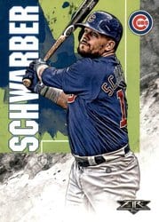 2019 Topps Fire Base Set Kyle Schwarber #64 card