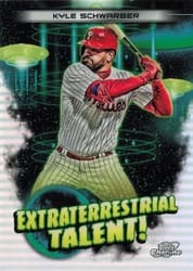 2023 Topps Cosmic Chrome Extraterrestrial Talent Kyle Schwarber #ET-17 card