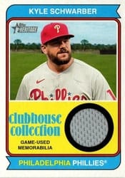 2023 Topps Heritage Clubhouse Collection Relics Kyle Schwarber #CCR-KS card