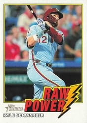 2026 Topps Heritage Raw Power Kyle Schwarber #RP-KS card