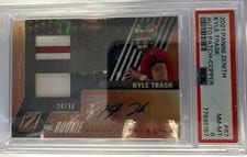 2021 Zenith Rookie Patch Autographs Copper Kyle Trask #87 card