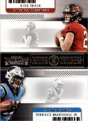 2021 Panini Contenders Round Numbers Kyle Trask / Terrace Marshall Jr #RN-KTR card