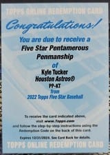 2022 Topps Five Star Pentamerous Penmanship Kyle Tucker #PP-KT card