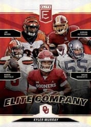 2019 Donruss Elite Elite Company Kyler Murray / Joe Mixon / Adrian Peterson / Baker Mayfield / Brian Bosworth #2 card