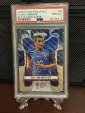 2018 Panini Prizm World Cup Kylian Mbappe Black & Gold Wave #80 card