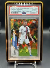 2019 Topps Chrome UEFA Champions League Sapphire Kylian Mbappe Yellow #26 card
