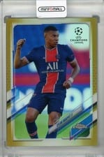 2020 Topps Chrome UEFA Champions League Kylian Mbappe Gold #95 card