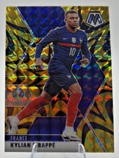 2021 Panini Mosaic UEFA Euro 2020 Kylian Mbappe Reactive Gold Mosaic #112 card