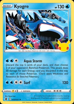 2021 Celebrations Kyogre #3 card