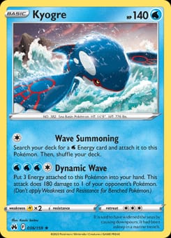 2023 Crown Zenith Kyogre #36 card