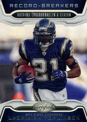2019 Panini Certified Record Breakers LaDainian Tomlinson #RB-LT card