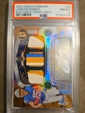 2024 Panini Gold Standard Rookie Jersey Autographs Triple Ladd McConkey #10 card