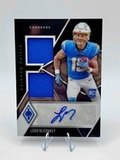 2024 Panini Phoenix Rising Rookie Dual Patch Autographs Ladd McConkey #RRDP-LMY card