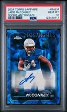 2024 Topps Chrome Sapphire Edition Rookies Autographs Sapphire Ladd McConkey #RA-LM card