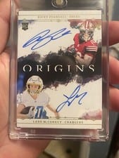 2024 Panini Origins Dual Rookie Autographs Ladd McConkey / Ricky Pearsall #DA-5 card