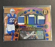 2024 Panini Gold Standard Rookie Jersey Autographs Triple Laiatu Latu #18 card