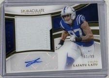 2025 Panini Immaculate Premium Patch Autographs Laiatu Latu #47 card